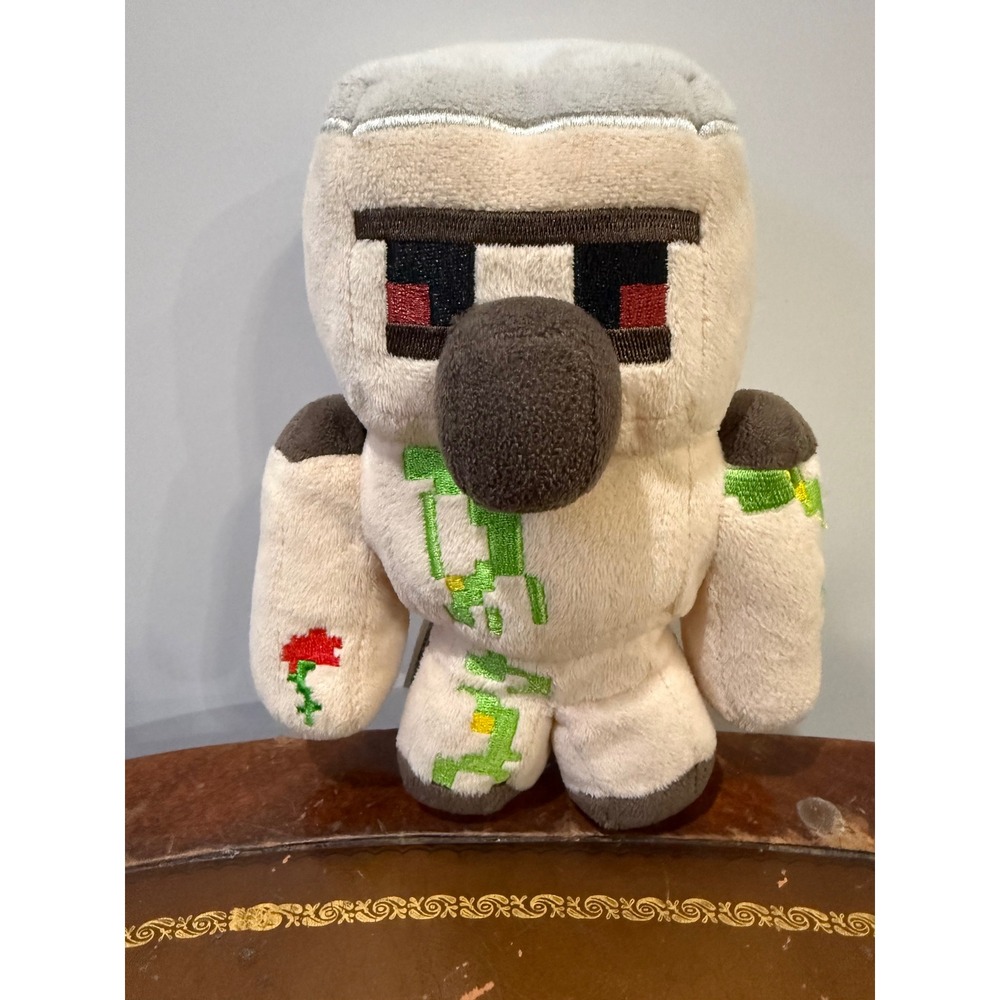 Jinx Minecraft Iron Golem Plush Kids 7 Inch Off-White Excellent Video Game Toy